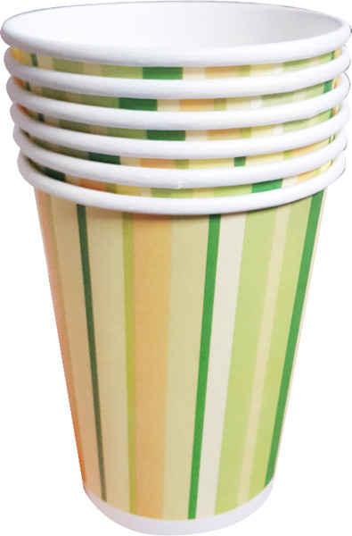 Набор бумажных стаканов Лекс Зеленые полосы - фото