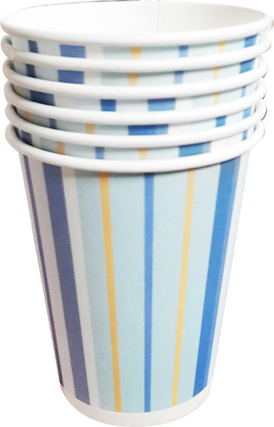 Набор бумажных стаканов Лекс Голубые полосы - фото