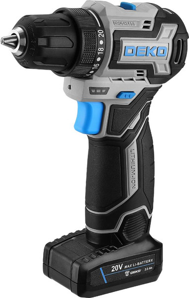 Аккумуляторная дрель-шуруповерт Deko Sharker 20V Pro / 084-1035