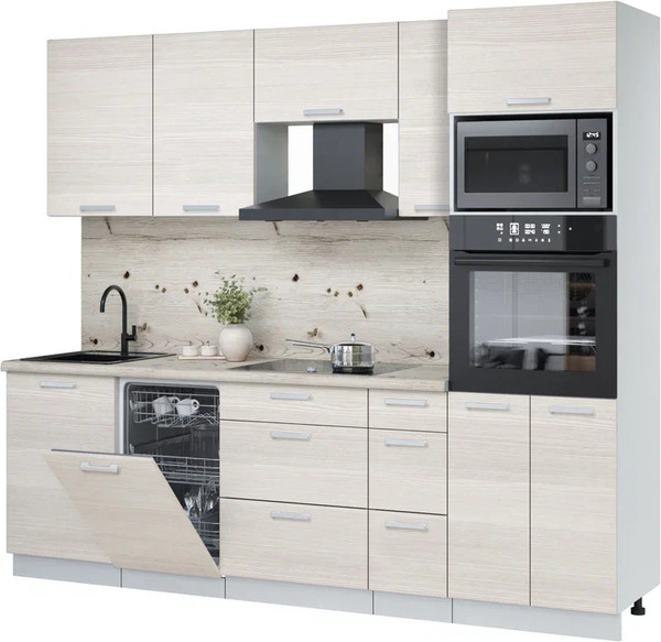 Кухонный гарнитур Интерлиния Мила Лайт 2.45-ПМ3 - фото