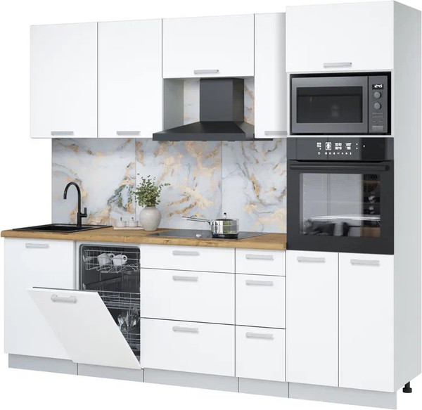 Кухонный гарнитур Интерлиния Мила Лайт 2.45-ПМ3 - фото