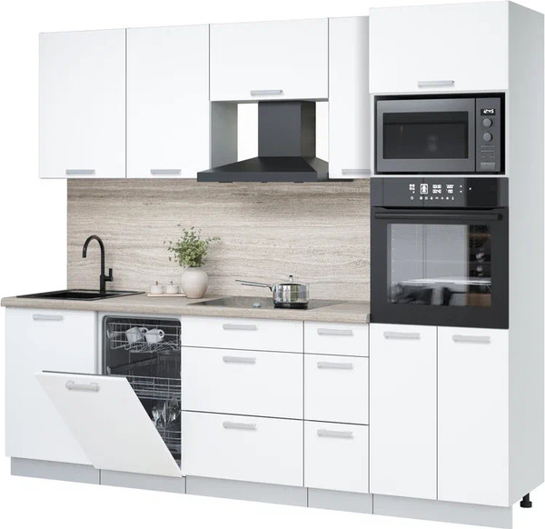 Кухонный гарнитур Интерлиния Мила Лайт 2.45-ПМ3 - фото