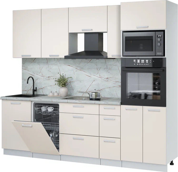 Кухонный гарнитур Интерлиния Мила Лайт 2.45-ПМ3