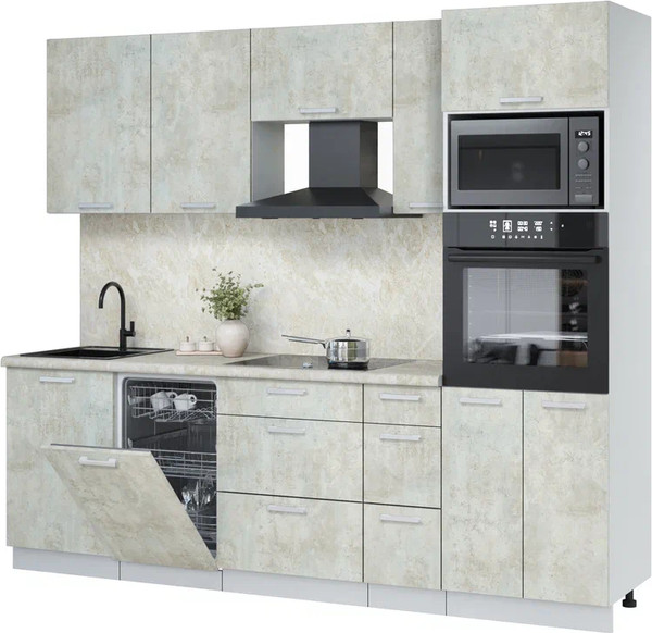 Кухонный гарнитур Интерлиния Мила Лайт 2.45-ПМ3 - фото