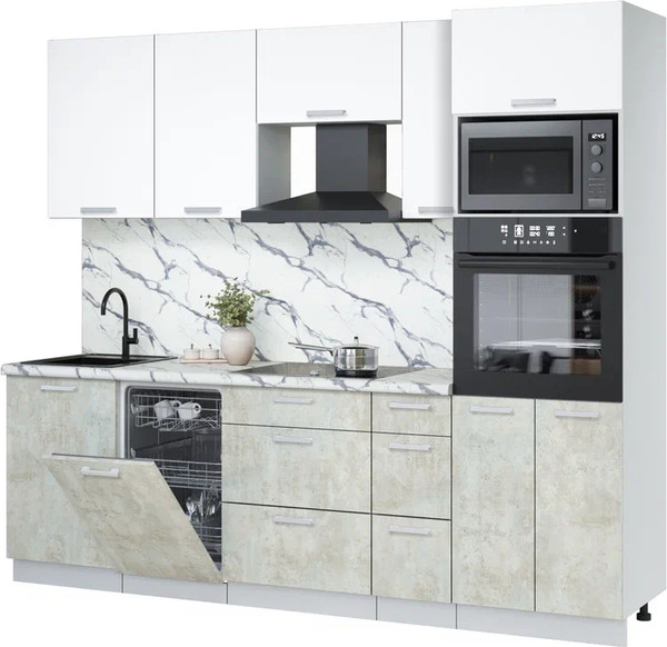 Кухонный гарнитур Интерлиния Мила Лайт 2.45-ПМ3 - фото