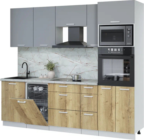 Кухонный гарнитур Интерлиния Мила Лайт 2.45-ПМ3 - фото