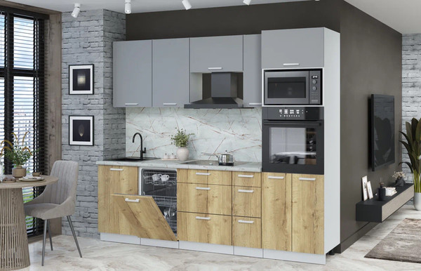 Кухонный гарнитур Интерлиния Мила Лайт 2.45-ПМ3