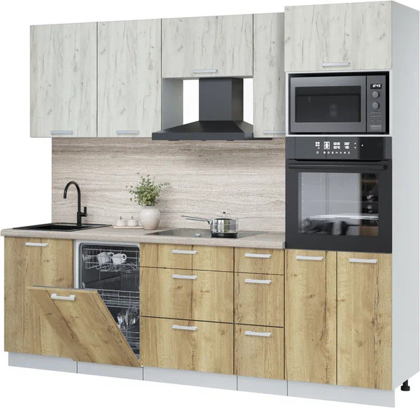 Кухонный гарнитур Интерлиния Мила Лайт 2.45-ПМ3 - фото