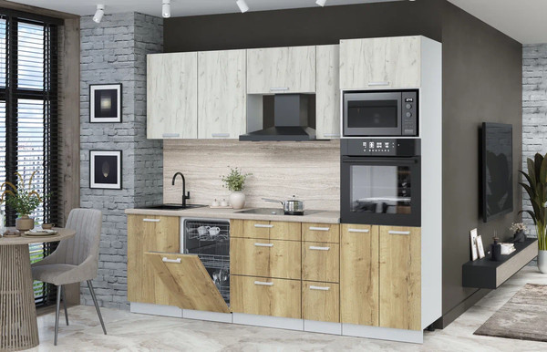 Кухонный гарнитур Интерлиния Мила Лайт 2.45-ПМ3