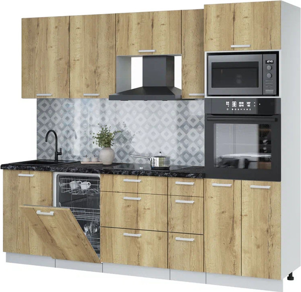 Кухонный гарнитур Интерлиния Мила Лайт 2.45-ПМ3 - фото