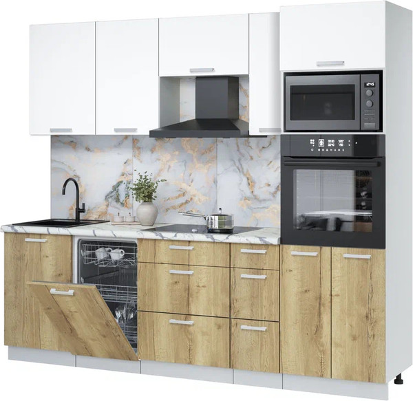 Кухонный гарнитур Интерлиния Мила Лайт 2.45-ПМ3 - фото