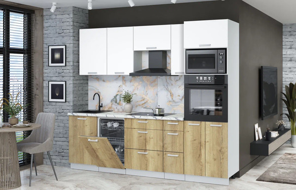 Кухонный гарнитур Интерлиния Мила Лайт 2.45-ПМ3