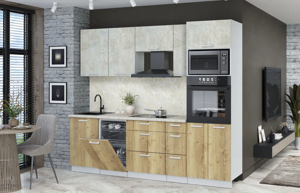 Кухонный гарнитур Интерлиния Мила Лайт 2.45-ПМ3