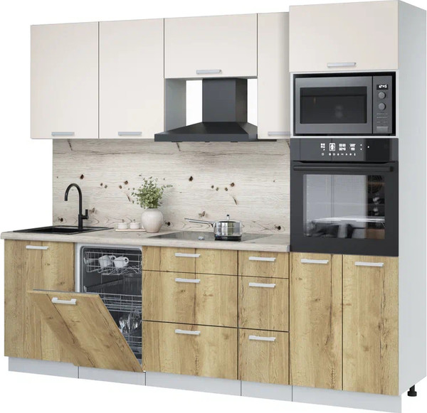 Кухонный гарнитур Интерлиния Мила Лайт 2.45-ПМ3 - фото