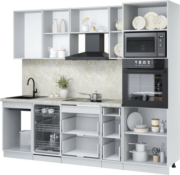 Кухонный гарнитур Интерлиния Мила Лайт 2.45-ПМ3