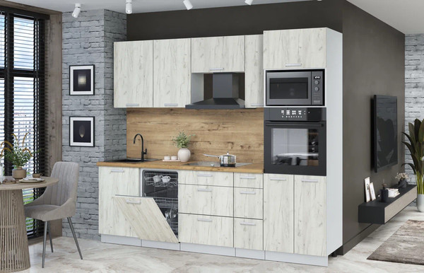 Кухонный гарнитур Интерлиния Мила Лайт 2.45-ПМ3