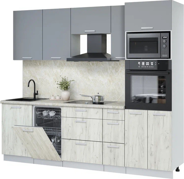 Кухонный гарнитур Интерлиния Мила Лайт 2.45-ПМ3 - фото