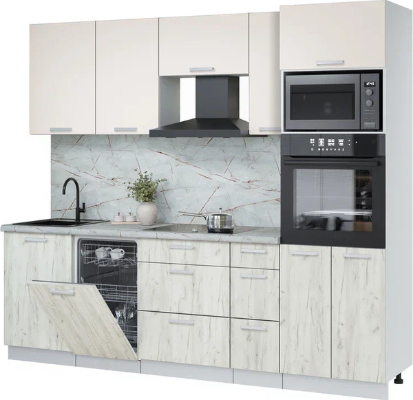 Кухонный гарнитур Интерлиния Мила Лайт 2.45-ПМ3 - фото