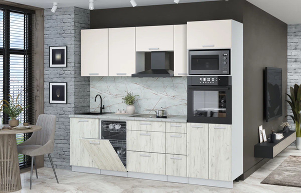 Кухонный гарнитур Интерлиния Мила Лайт 2.45-ПМ3