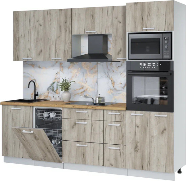 Кухонный гарнитур Интерлиния Мила Лайт 2.45-ПМ3 - фото