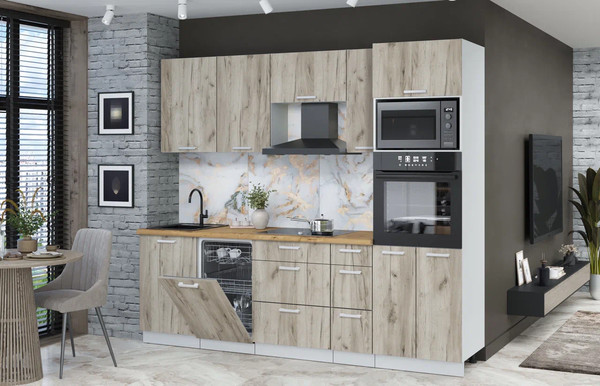 Кухонный гарнитур Интерлиния Мила Лайт 2.45-ПМ3