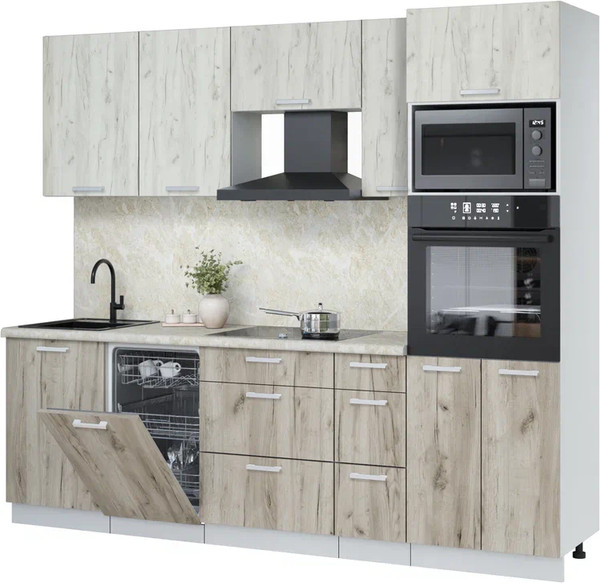 Кухонный гарнитур Интерлиния Мила Лайт 2.45-ПМ3 - фото