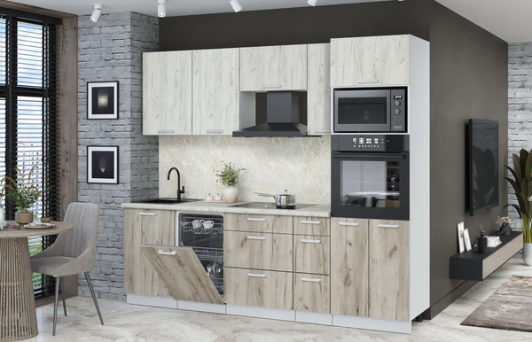 Кухонный гарнитур Интерлиния Мила Лайт 2.45-ПМ3