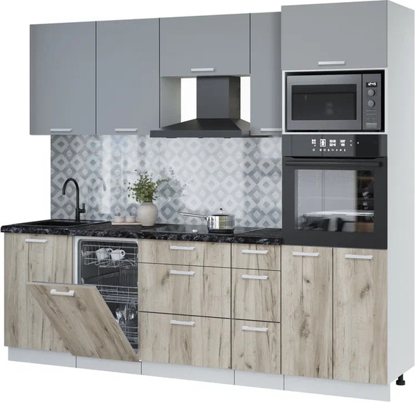 Кухонный гарнитур Интерлиния Мила Лайт 2.45-ПМ3 - фото