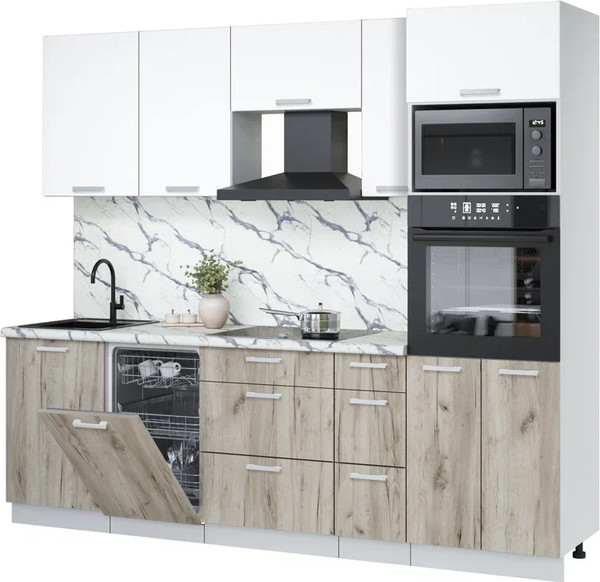 Кухонный гарнитур Интерлиния Мила Лайт 2.45-ПМ3 - фото