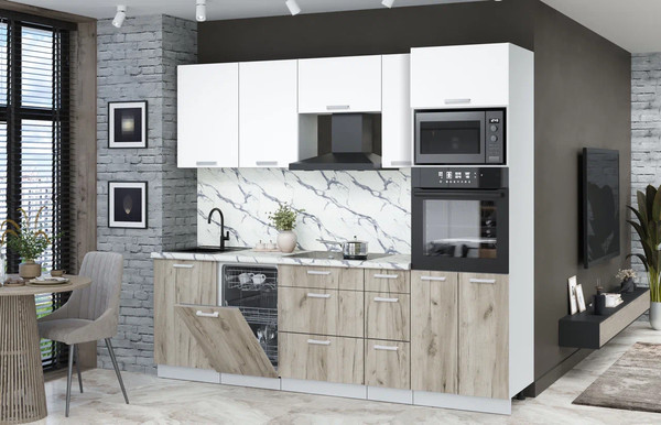 Кухонный гарнитур Интерлиния Мила Лайт 2.45-ПМ3