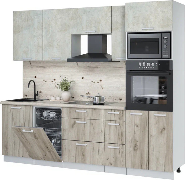 Кухонный гарнитур Интерлиния Мила Лайт 2.45-ПМ3 - фото