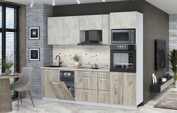 Кухонный гарнитур Интерлиния Мила Лайт 2.45-ПМ3