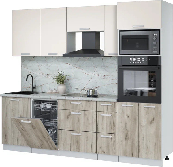 Кухонный гарнитур Интерлиния Мила Лайт 2.45-ПМ3 - фото