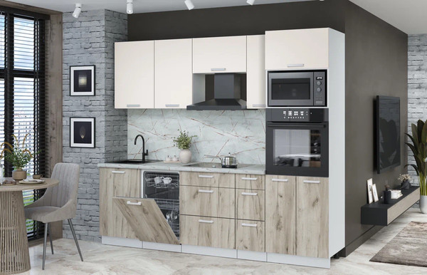 Кухонный гарнитур Интерлиния Мила Лайт 2.45-ПМ3