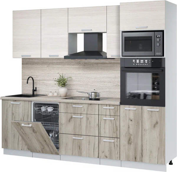 Кухонный гарнитур Интерлиния Мила Лайт 2.45-ПМ3 - фото