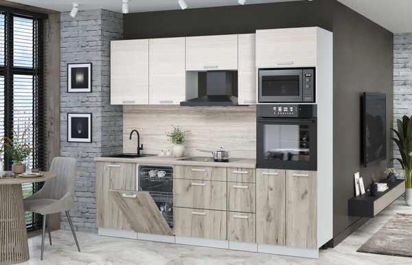 Кухонный гарнитур Интерлиния Мила Лайт 2.45-ПМ3