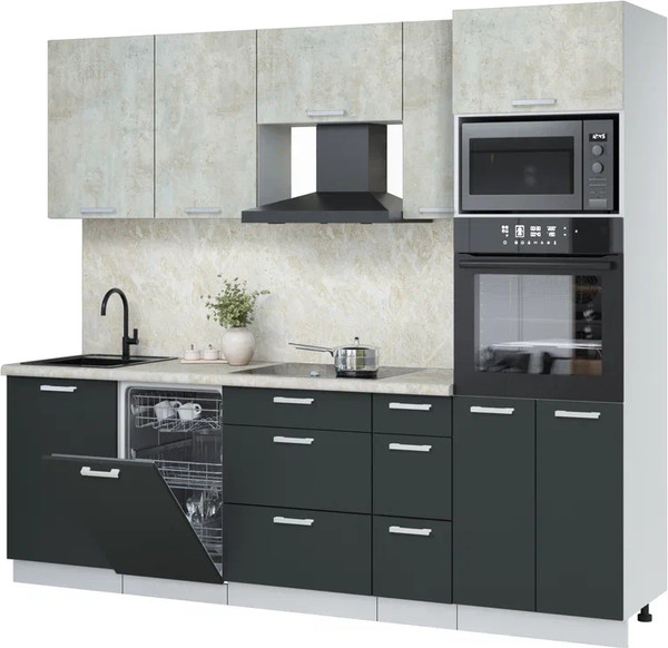 Кухонный гарнитур Интерлиния Мила Лайт 2.45-ПМ3 - фото