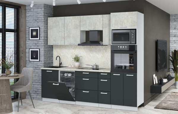 Кухонный гарнитур Интерлиния Мила Лайт 2.45-ПМ3