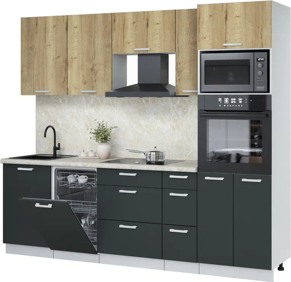 Кухонный гарнитур Интерлиния Мила Лайт 2.45-ПМ3 - фото