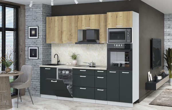 Кухонный гарнитур Интерлиния Мила Лайт 2.45-ПМ3