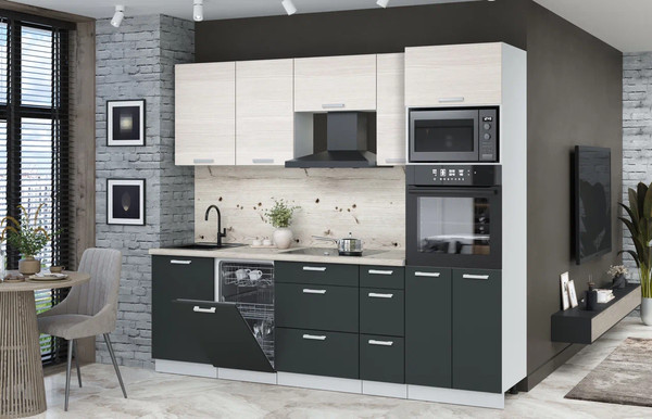 Кухонный гарнитур Интерлиния Мила Лайт 2.45-ПМ3