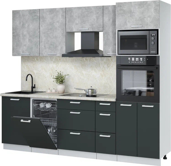 Кухонный гарнитур Интерлиния Мила Лайт 2.45-ПМ3 - фото