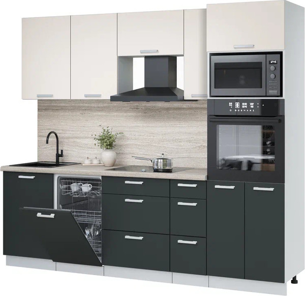 Кухонный гарнитур Интерлиния Мила Лайт 2.45-ПМ3 - фото