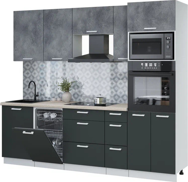 Кухонный гарнитур Интерлиния Мила Лайт 2.45-ПМ3 - фото