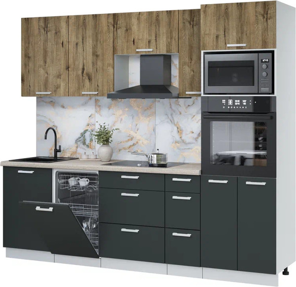 Кухонный гарнитур Интерлиния Мила Лайт 2.45-ПМ3 - фото