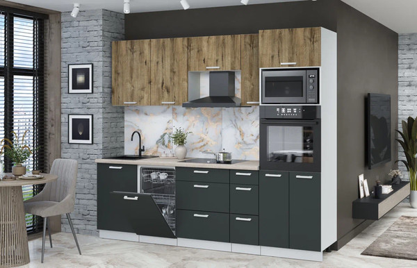 Кухонный гарнитур Интерлиния Мила Лайт 2.45-ПМ3