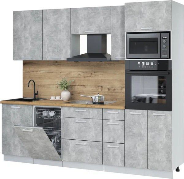 Кухонный гарнитур Интерлиния Мила Лайт 2.45-ПМ3 - фото