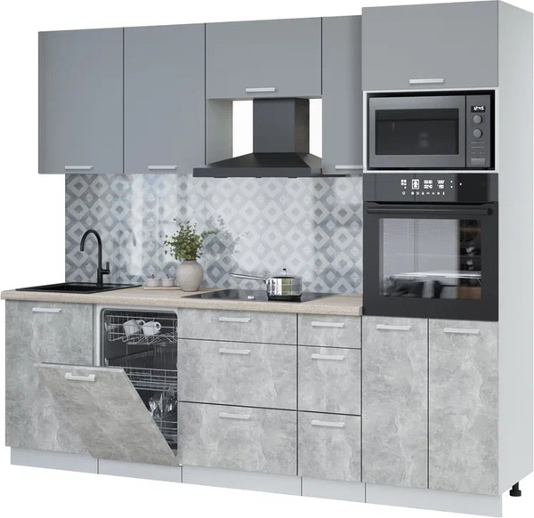 Кухонный гарнитур Интерлиния Мила Лайт 2.45-ПМ3 - фото