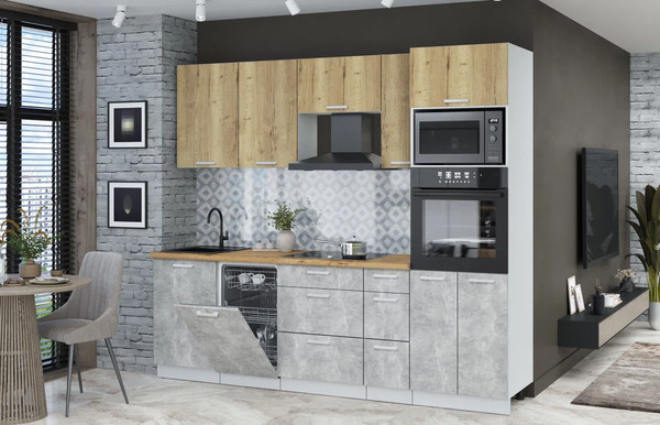 Кухонный гарнитур Интерлиния Мила Лайт 2.45-ПМ3