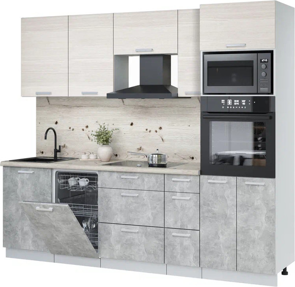 Кухонный гарнитур Интерлиния Мила Лайт 2.45-ПМ3 - фото